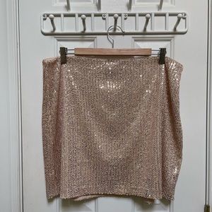 Banana Republic gold sequin mini, size 16, NWT